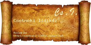 Csetneki Ildikó névjegykártya