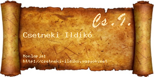 Csetneki Ildikó névjegykártya